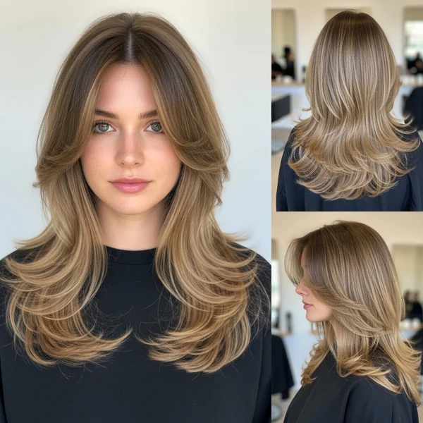 Long Layered Haircuts With Curtain Bangs
