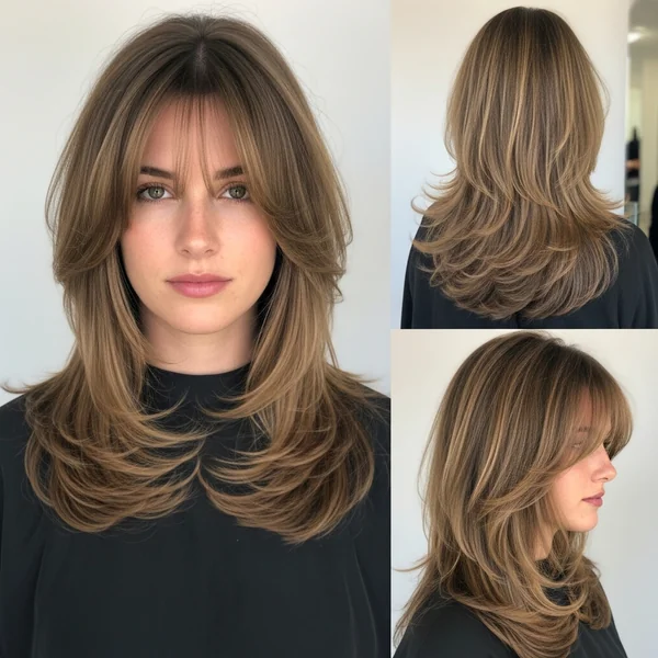 Long Layered Haircuts With Curtain Bangs For Fine Hair
