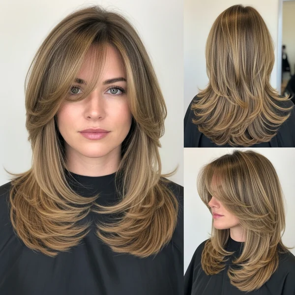 Long Layered Haircuts With Side Bangs