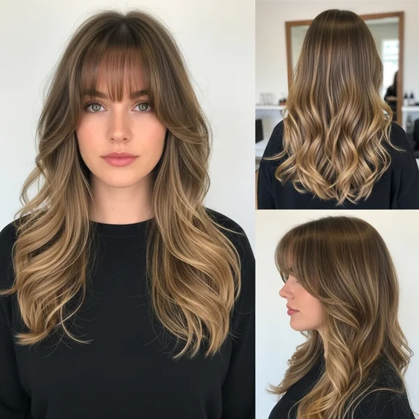 Long Wavy Hair With Soft Bangs