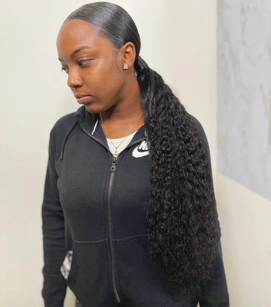 Long Wavy Ponytail with Loose Textured Crown