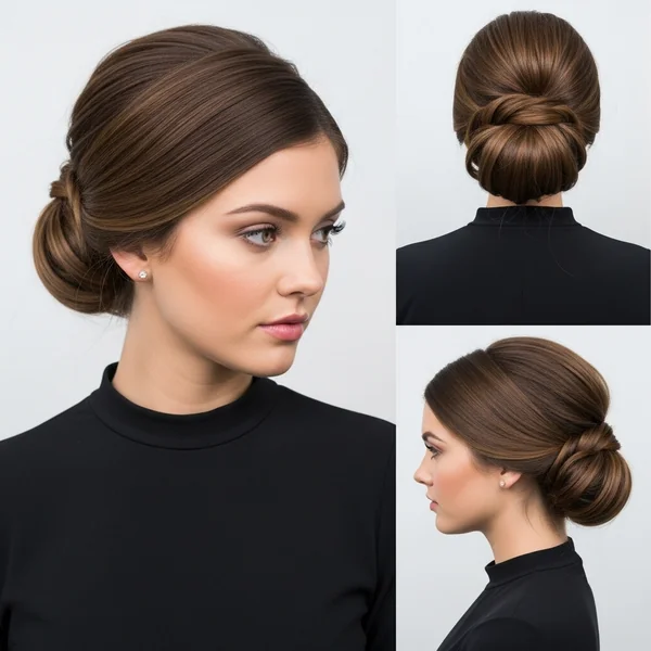 Low Bun Prom Hairstyles Brown Hair