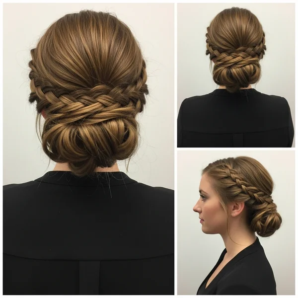 Low Bun Prom Hairstyles with Braid