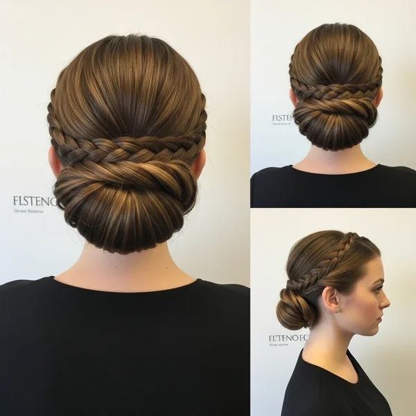 Low Bun Prom Hairstyles with Braid