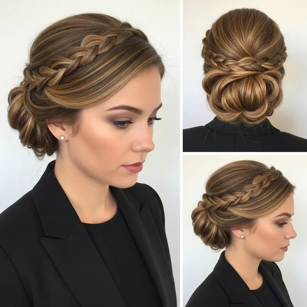 Low Bun Prom Hairstyles with Braid