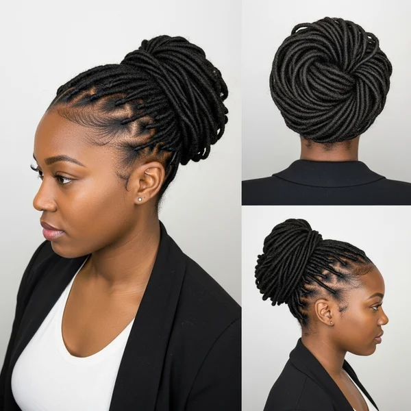 Low Bun Dreadlock Hairstyles