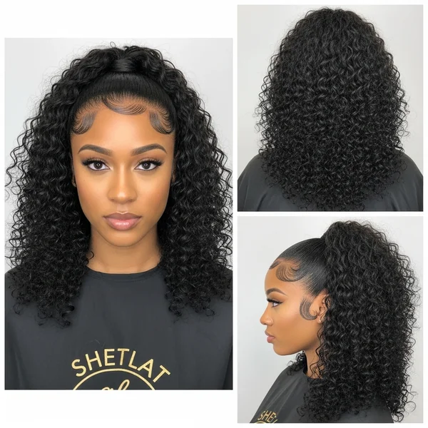 Low Curly Ponytail Weave