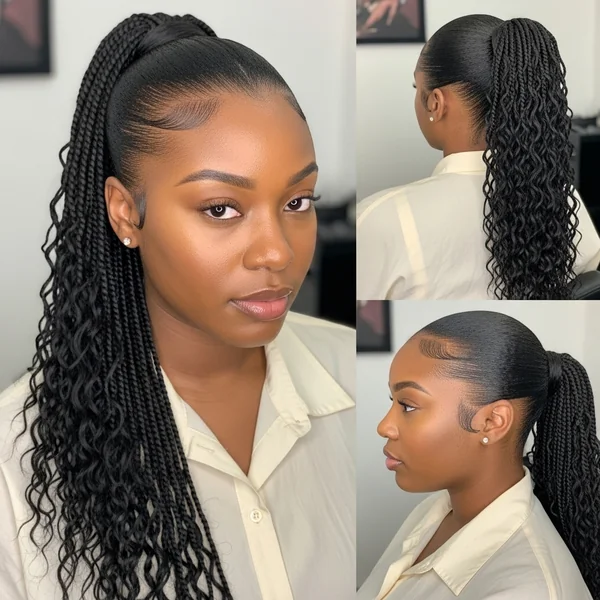 Low Sleek Ponytail Hairstyles for Black Women