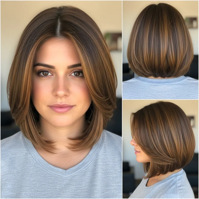 medium brown hair with highlights and lowlights bob hairstyles