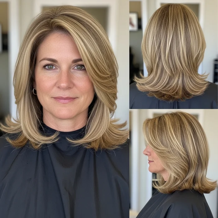 medium length haircuts for thick hair long layered over 40