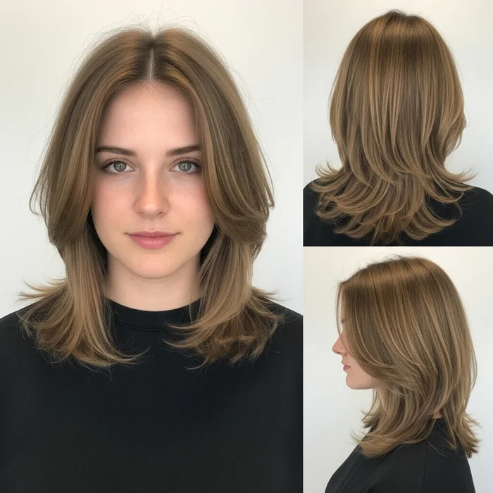 medium length layered haircuts for thick hair