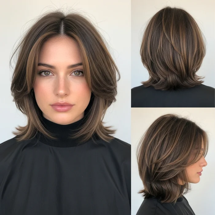 medium short layered haircuts shoulder length