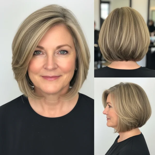 Medium Bob Haircut For Fine Hair Shoulder Length Over 50