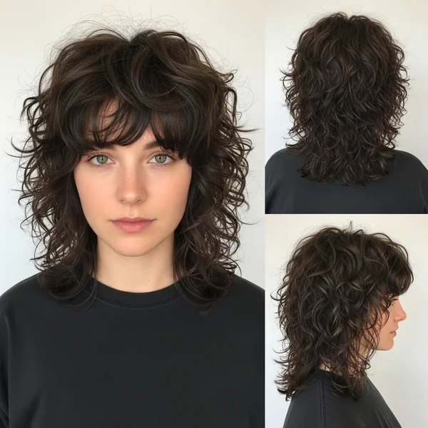 Medium Length Curly Shag Hairstyles