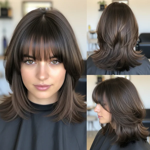 Medium Length Haircut With Bangs