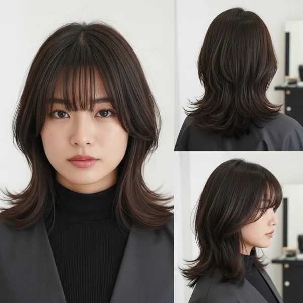 Medium Length Haircut With Bangs Asian