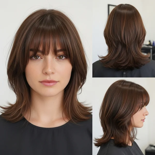 Medium Length Haircut With Bangs For Fine Hair