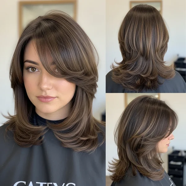 Medium Length Haircut With Side Bangs
