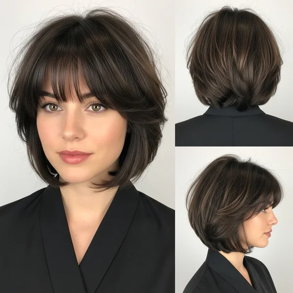 Medium Short Layered Haircuts With Bangs