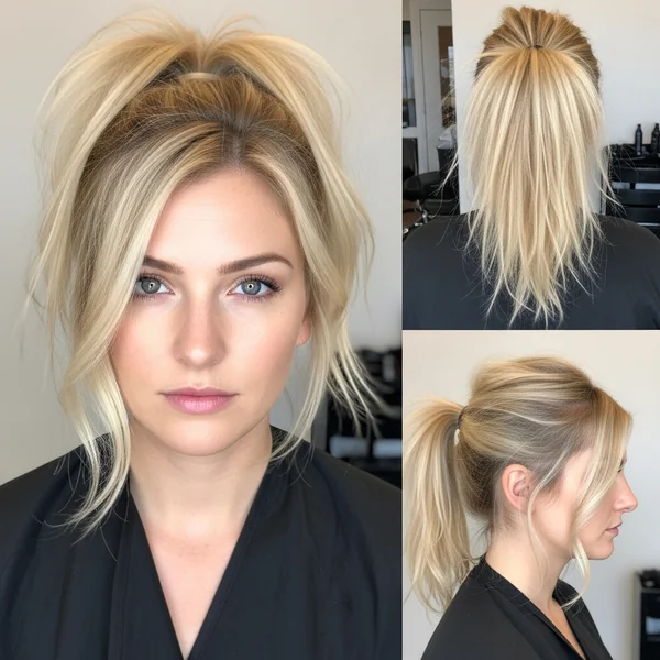 Messy Blonde Ponytail Hairstyles