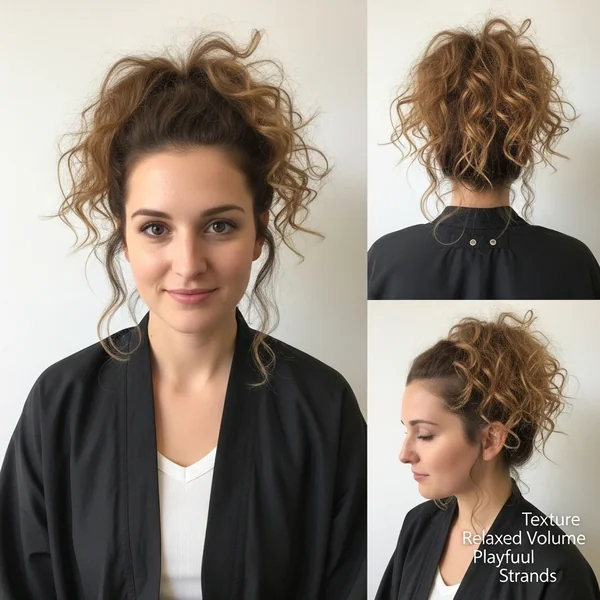 Messy Curly Ponytail