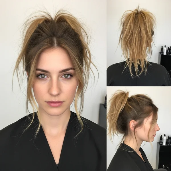 Messy Half Ponytail Hairstyles