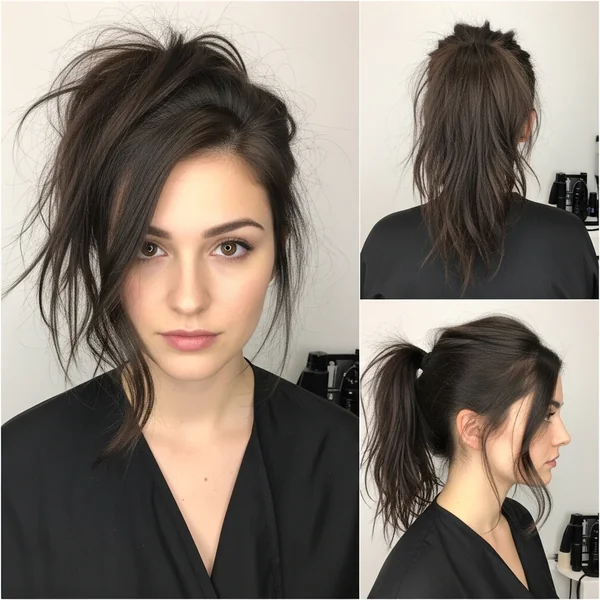 Messy Ponytail Brunette Hairstyles