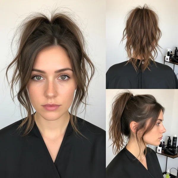 Messy Ponytail Hairstyles for Brown Hair