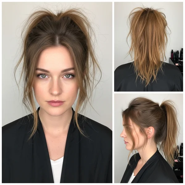 Messy Ponytail Hairstyles for Medium Length Hair
