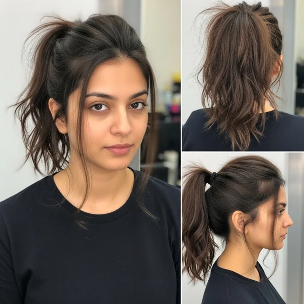 Messy Ponytail Hairstyles Indian