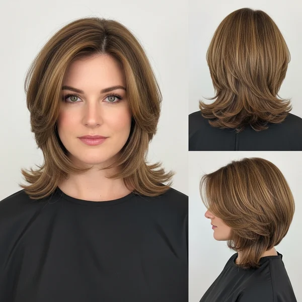 mid length stacked bob haircut