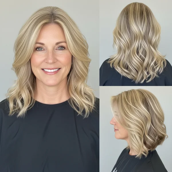 Middle Part Hairstyles for Women Over 60