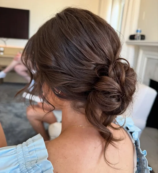 Minimalist Low Loop Bun for Straight Hair