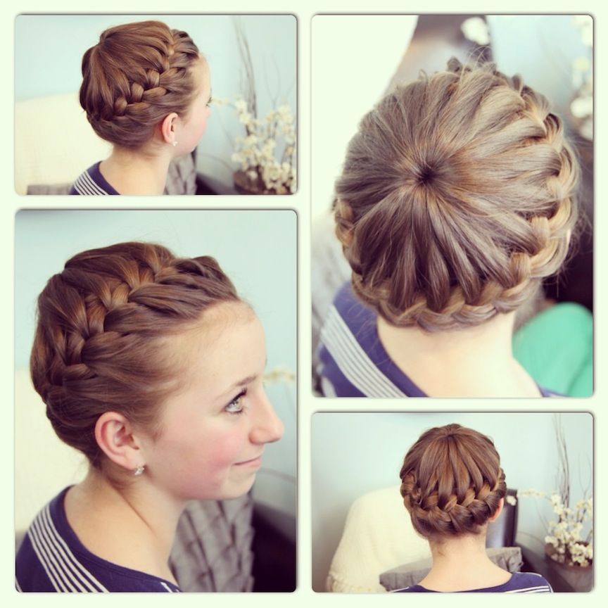 Starburst Crown Braid | Updo Hairstyles - Cute Girls Hairstyles