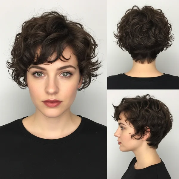 Pixie Haircut Curly Hair Round Faces