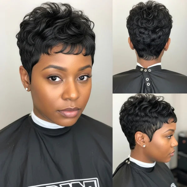 Pixie Haircut for Black Women With Round Face