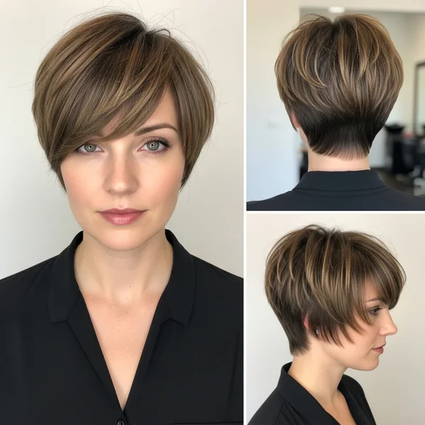 Pixie Hairstyle With Long Bangs