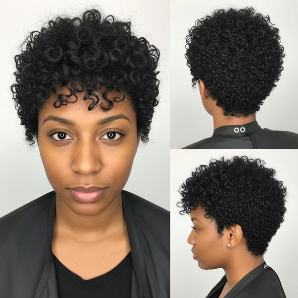 pixie hairstyles for black women curly