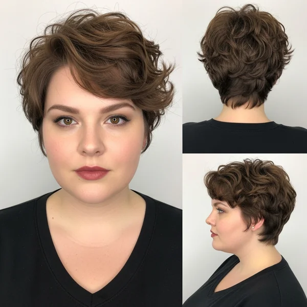 Plus Size Pixie Haircut Curly