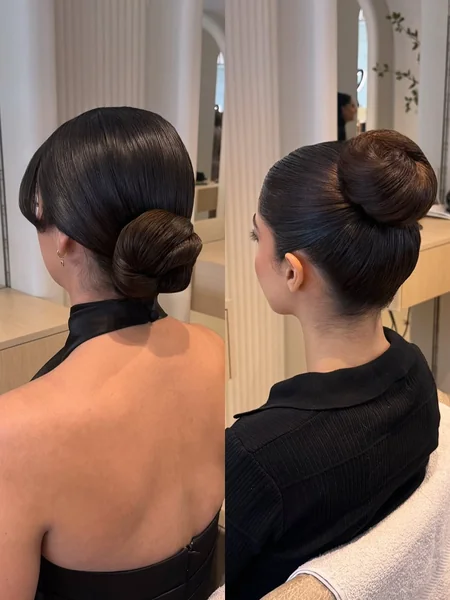 Polished Ballerina High Bun with Glass-Like Shine