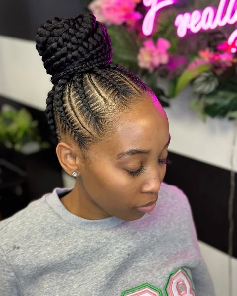 Polished High Donut Bun with Sleek Finish
