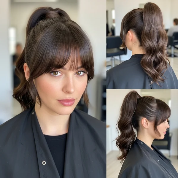 Ponytail With Curtain Bangs Hairstyles