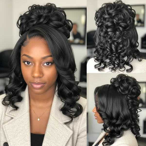 Prom Hairstyles for Black Women Half Up Half Down