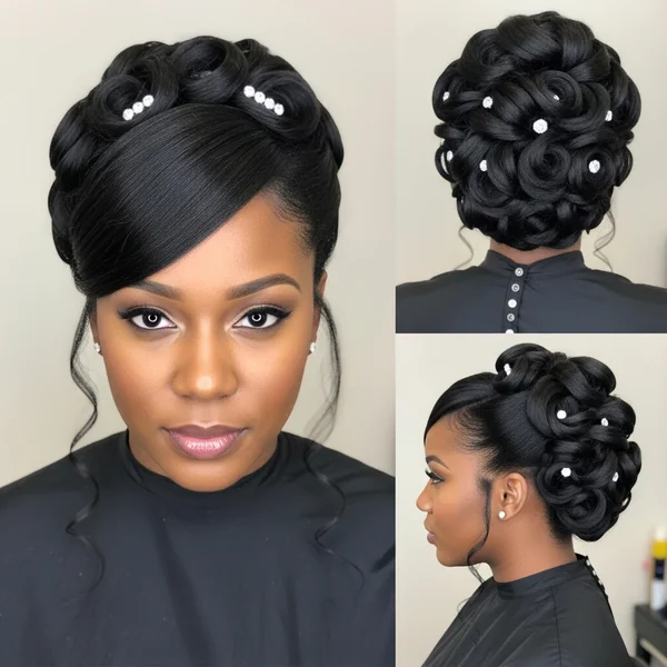Prom Hairstyles for Black Women with Diamonds