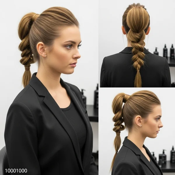 Prom Ponytail Hairstyles High with Braid