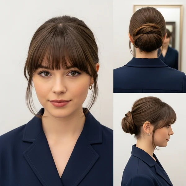 Prom Bun with Bangs
