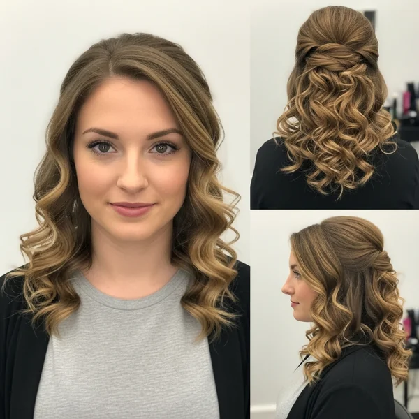 prom hairstyles half up half down curly