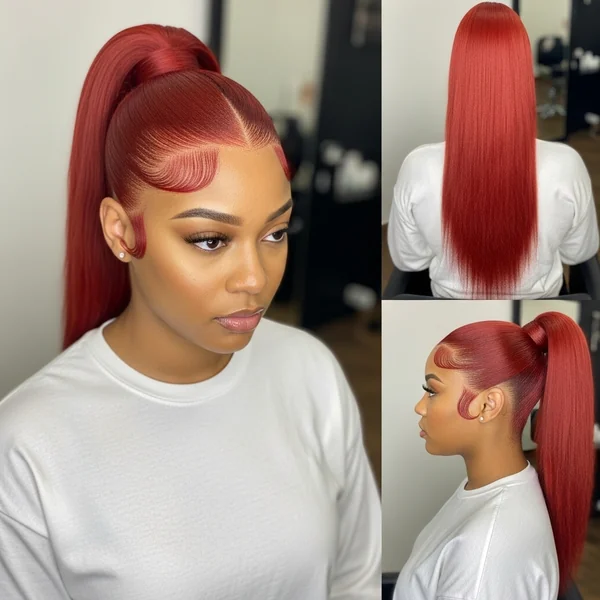 Red Frontal Ponytail
