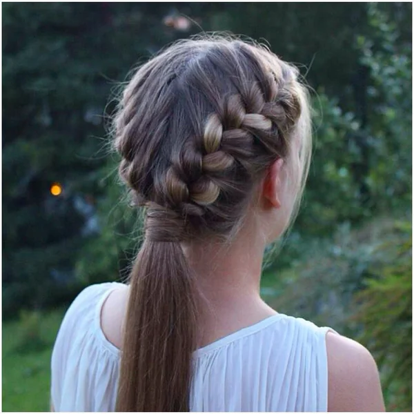 Romantic Braided Crown Low Ponytail