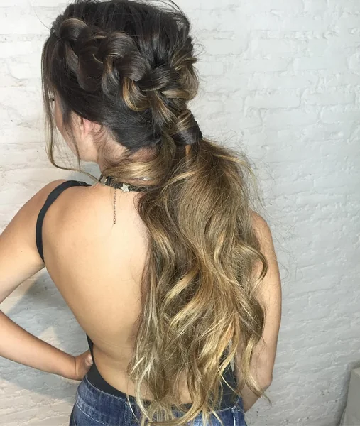 Romantic Fishtail Braid Low Messy Ponytail